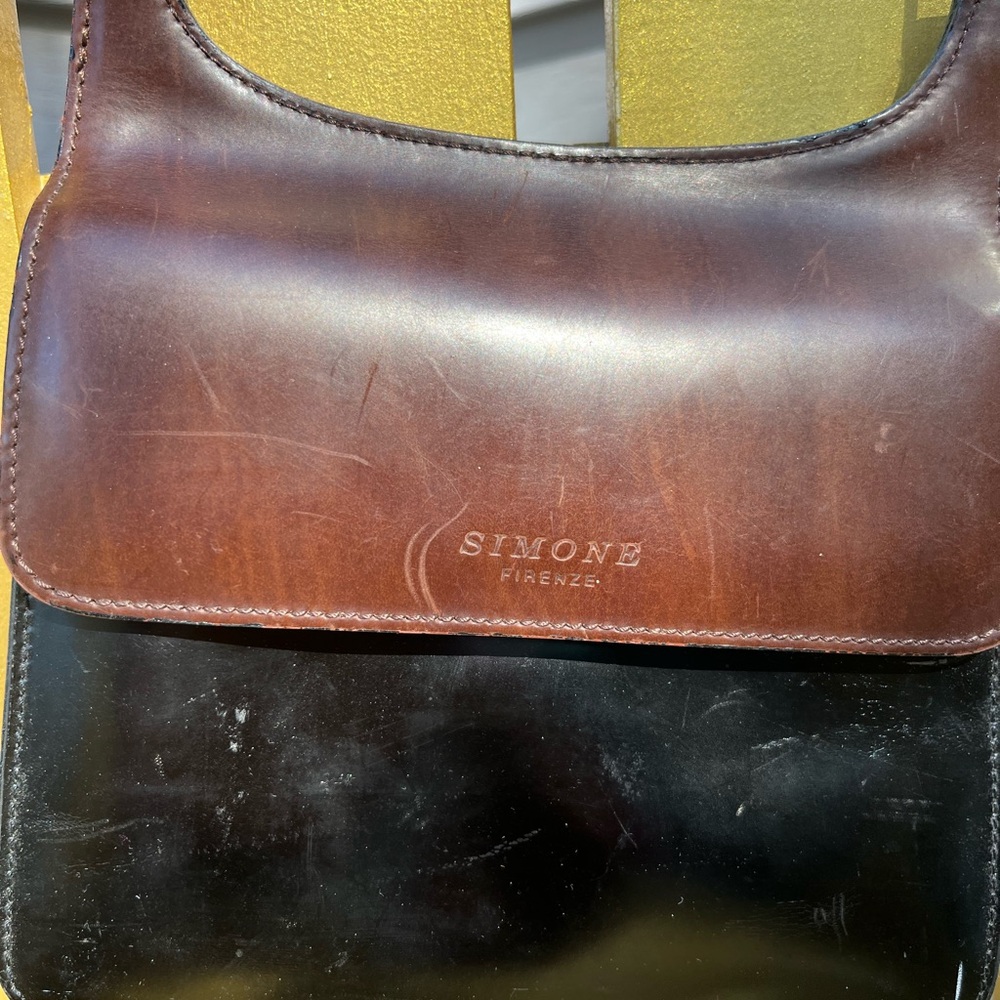Simone Firenze Brown and Black Women’s Genuine Leather Bag- from Florence, Italy
